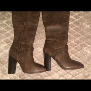 JustFab Bashira Brown Heeled Boots